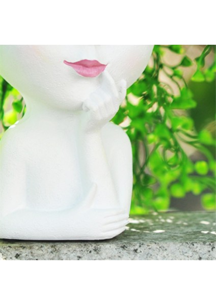 Sevimli Baş Saksı/yüz Saksı, Iç Mekan Bitkileri Için, Kız Yüz Saksı Sevimli Bayan Baş Saksı, Beyaz (Yurt Dışından) fırsatları