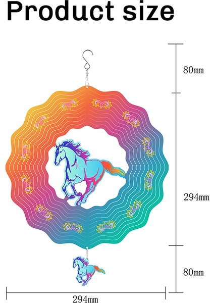 12 Inçlik Kardinal Rüzgar Döndürücüler Açık Hava, 3D At Rüzgar Döndürücü Bahçe Dekoru, Asılı Patio Bahçe Dekorasyonu Için (Yurt Dışından)