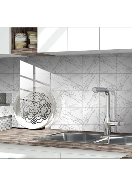 Mermer Dekoratif Yapışkanlı Fayans Çıkartmaları Fmor Banyo ve Mutfak Fayans Çıkartmaları, Su Geçirmez Kendinden Yapışkanlı Dekorasyon cm (Yurt Dışından) modelleri