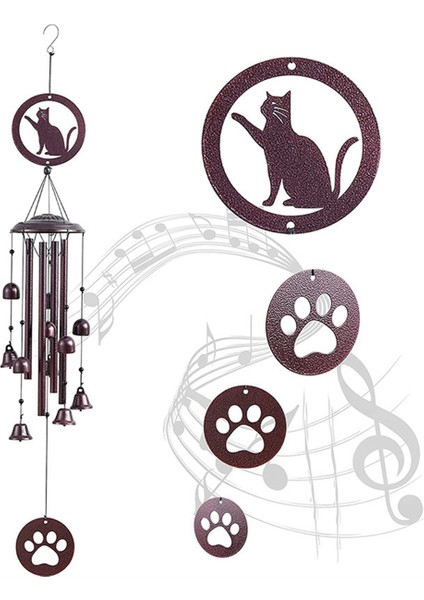 Açık Hava Rüzgar Çanları, Anma Hediyeleri/yeni Ev Taşıma Hediyeleri, Açık ve Kapalı Alan Kullanımı Için Metal Rüzgar Çanları Kedi (Yurt Dışından) indirimleri