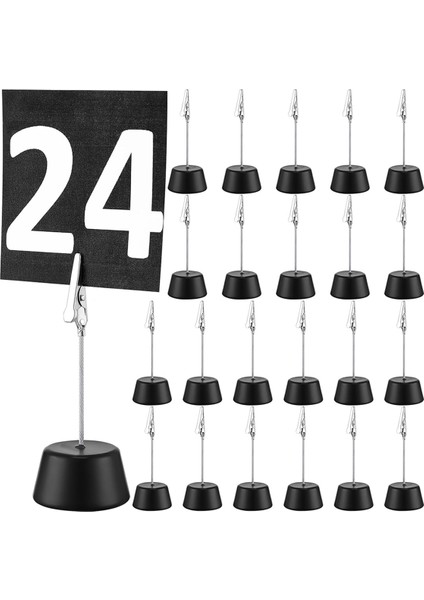 24 Adet Yer Kartı Tutucu Fotoğraf Notu Klipsleri Kelepçeli Ahşap Tabanlı Masa Numarası Tutucu, Menü Düğün Parti Dekorasyonu Için (Yurt Dışından)