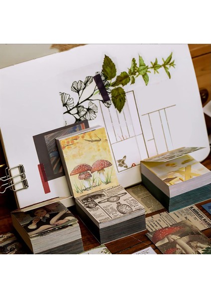 Karalama Defteri Malzeme Kağıdı, 800 Pcs Vintage Günlük Malzemeleri Scrapbooking Malzemesi Kağıt Manzara, Scrapbooking Için (Yurt Dışından) fırsatları