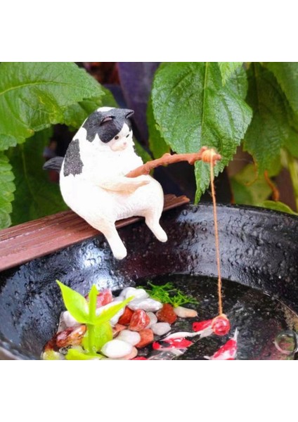 7 Adet Kediler Balıkçılık Heykelcik Kediler Heykel Oturan Balıkçılık Küçük Sevimli Kediler Reçine Süs Dekoratif Mobilyalar (Yurt Dışından) modelleri