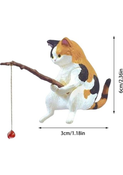 7 Adet Kediler Balıkçılık Heykelcik Kediler Heykel Oturan Balıkçılık Küçük Sevimli Kediler Reçine Süs Dekoratif Mobilyalar (Yurt Dışından) indirimleri