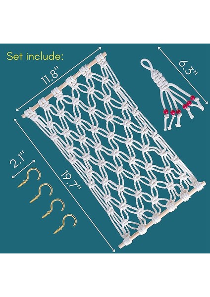 Mutfak Altı Dolap Için Makrome Meyve Hamak, Sebze Hamak Meyve Tutucu Net ve Meyve Sepeti Asmak Için Kanca (Yurt Dışından) fiyatları