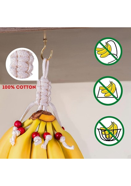 Mutfak Altı Dolap Için Makrome Meyve Hamak, Sebze Hamak Meyve Tutucu Net ve Meyve Sepeti Asmak Için Kanca (Yurt Dışından) fırsatları