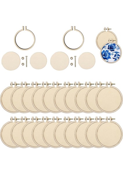 20 Paket Mini Nakış Kasnağı Ahşap Yuvarlak Çapraz Kasnak Ahşap Kasnaklar Sergileme Çerçevesi Daire Dıy El Sanatları Için (Yurt Dışından)