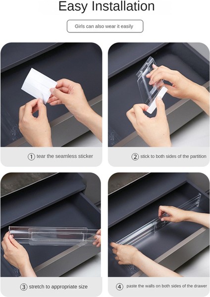 8 Adet Çekmece Düzenleyiciler Organizatör Ayarlanabilir Dolap Saklama Giysi Organizatörü Çekmece Ayırıcılar Mutfak Çekmecesi Organizatör (Yurt Dışından) indirimleri