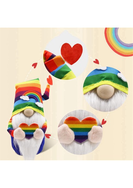 Gurur Ayı Cüceler Gökkuşağı Iskandinav Renkli Ev Dekor Lgbtq Neşelenme Hediyesi (Yurt Dışından) indirimleri