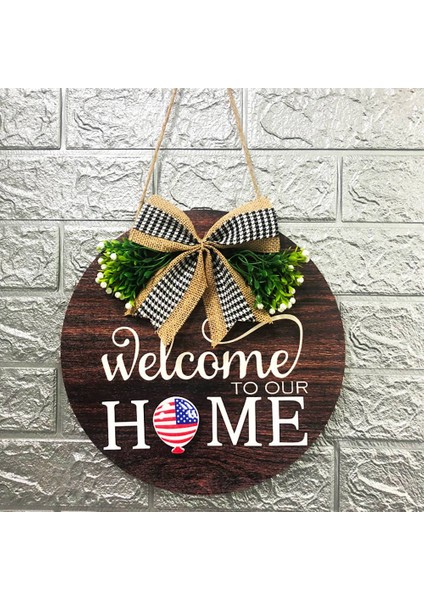Mevsimsel Hoş Geldiniz Kapı Işareti Değiştirilebilir Evimize Hoş Geldiniz Ahşap Yuvarlak Çelenk Buffalo Kareli Ekose Dış Mekan (Yurt Dışından) modelleri