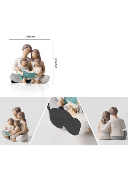 4 Kişilik Aile Okuma Kitabı Figürleri, El Boyalı Figürler Ebeveynler Veya Kız ve Oğul Için Hediyeler, Ev Dekorasyonu (Yurt Dışından) fiyatları