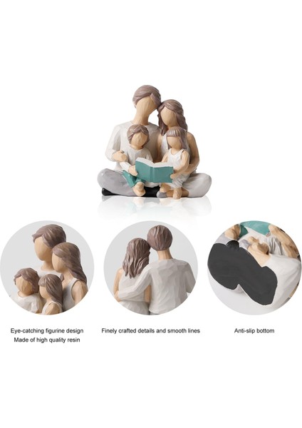 4 Kişilik Aile Okuma Kitabı Figürleri, El Boyalı Figürler Ebeveynler Veya Kız ve Oğul Için Hediyeler, Ev Dekorasyonu (Yurt Dışından) modelleri