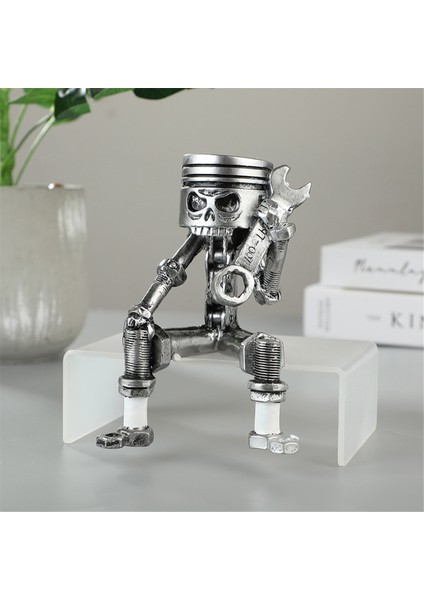 El Yapımı Piston Adam Kafatası Yüz Sanat Heykelciği Oymalı Yüz Heykeli Ev Ofis Masaüstü Dekor Süsleme-A (Yurt Dışından) fırsatları