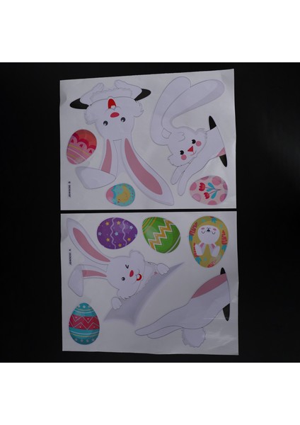 Paskalya Duvar Sticker Mutlu Karikatür Tavşan Yumurta Ev Dekorasyonu Duvar Pencere Dekoru Yatak Odası Oturma Odası Dekorasyonu Için Çıkarılabilir Sticker (Yurt Dışından) indirimleri