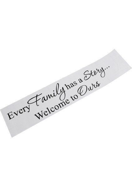 Her Ailenin Bir Hikayesi Var Bizimkine Hoş Geldiniz Pvc Duvar Sticker Sanat Çıkartma Odası, Siyah (Yurt Dışından) modelleri