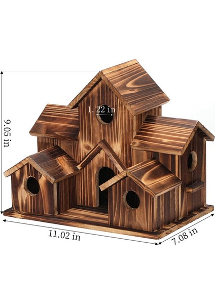 Dışında 6 Delikli Ahşap Kuş Evi Avlu Arka Bahçe Süslemeleri Için Asılı Ahşap Kuş Evi (Yurt Dışından) fiyatları