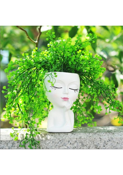 Sevimli Baş Saksı/yüz Saksı, Iç Mekan Bitkileri Için, Kız Yüz Saksı Sevimli Bayan Baş Saksı, Beyaz (Yurt Dışından) indirimleri