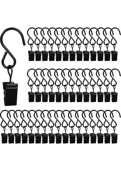 46 Paket Perde Kancaları Metal Klipler, Dış Dize Işıklar Için Işık Klipleri Perde Çubuk Kancaları Fotoğraf Küçük Klipler (Yurt Dışından)