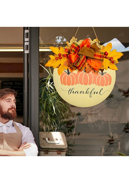 Balkabağı Akçaağaç Hoş Geldiniz Çelengi Işareti Minnettar ve Kutsanmış Işaret Hasat Sonbahar Dekorasyonu Şükran Günü Asılı Duvar Kapı Dekoru (Yurt Dışından) modelleri