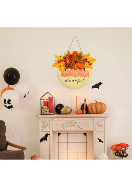 Balkabağı Akçaağaç Hoş Geldiniz Çelengi Işareti Minnettar ve Kutsanmış Işaret Hasat Sonbahar Dekorasyonu Şükran Günü Asılı Duvar Kapı Dekoru (Yurt Dışından) fırsatları