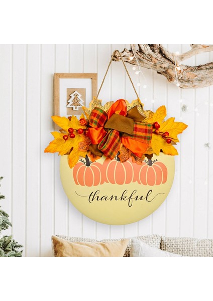 Balkabağı Akçaağaç Hoş Geldiniz Çelengi Işareti Minnettar ve Kutsanmış Işaret Hasat Sonbahar Dekorasyonu Şükran Günü Asılı Duvar Kapı Dekoru (Yurt Dışından) indirimleri