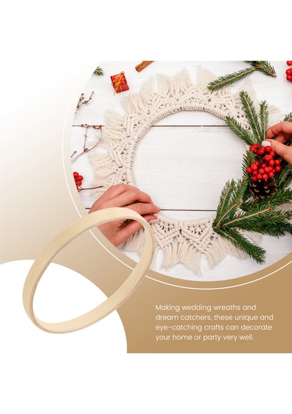 Rüya Bambu Halkaları, Ahşap Daire Yuvarlak Tutucu Dıy Çember Çiçek Çelengi Ev Bahçe Bitki Dekoru Asılı Sepet 10CM (Yurt Dışından) fırsatları