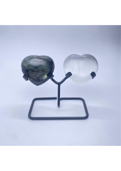 Doğal Kristal Kalp Taşı Maden Standı Tutucu Küme Fosil Numune Depolama Ekran Rafı Taban Braketleri Siyah (Yurt Dışından) modelleri