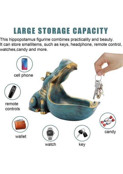 Su Aygırı Heykelciği Şekerlik ve Anahtar Kasesi Benzersiz Reçine Su Aygırı Heykeli Ofis Masası ve Giriş Masası Dekoru Için, Altın (Yurt Dışından) fiyatları