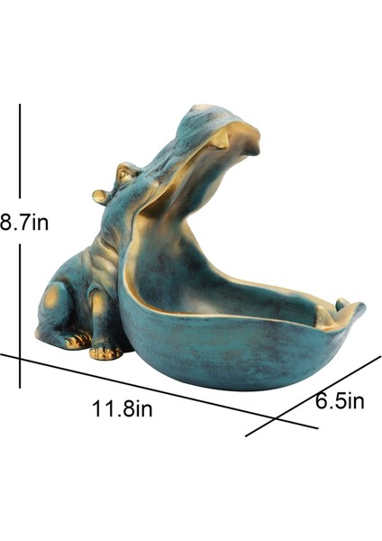 Su Aygırı Heykelciği Şekerlik ve Anahtar Kasesi Benzersiz Reçine Su Aygırı Heykeli Ofis Masası ve Giriş Masası Dekoru Için, Altın (Yurt Dışından) fırsatları