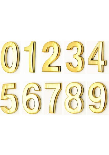 3D Rakamlı Kapı Plakası Ev Çekmecesi Işareti Kapı Rakamları 0 Ila 9 Abs Rakam Etiketi Otel Ev Etiketi Adres Kapı Etiketi Altın (Yurt Dışından)