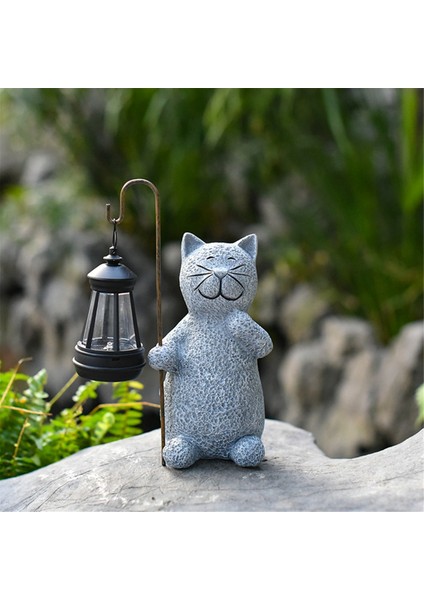 Güneş Enerjili Reçine Kedi Heykeli, Benzersiz Gülümseyen Tasarımlı Bahçe Figür Işıkları, Veranda, Çim ve Ev Bahçesi Için Dekor (Yurt Dışından) fırsatları