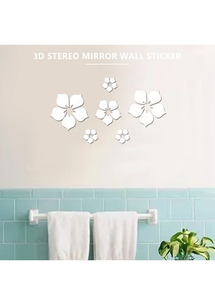 Dekor 3D Çiçek Dıy Duvar Dekorasyonu Akrilik Ayna Duvar Sticker Çıkartması Ev Oturma Odası Yatak Odası Için, 18 Parça (Yurt Dışından) modelleri