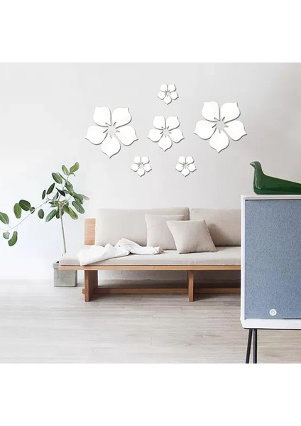 Dekor 3D Çiçek Dıy Duvar Dekorasyonu Akrilik Ayna Duvar Sticker Çıkartması Ev Oturma Odası Yatak Odası Için, 18 Parça (Yurt Dışından) fırsatları