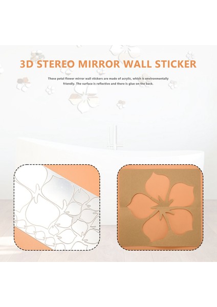 Dekor 3D Çiçek Dıy Duvar Dekorasyonu Akrilik Ayna Duvar Sticker Çıkartması Ev Oturma Odası Yatak Odası Için, 18 Parça (Yurt Dışından) indirimleri