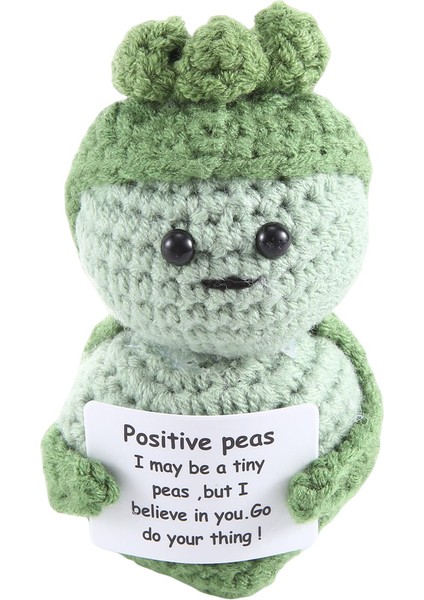 Komik Pozitif Hediyeler Pozitif Kartlı Mini Örme Bebek Yetişkin Çocuklar Için Sevimli Pozitif Hediyeler Aşıklar Doğum Günü, Bezelye (Yurt Dışından)