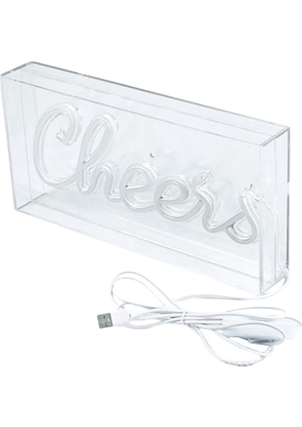 Cheers Neon Işık USB LED Işıklı Masa Işık Kutusu Cheers Neon Işık 3D Duvar Neon Sıcak Işıklı Işık Parti Dekoru Için Neon Işık A (Yurt Dışından)