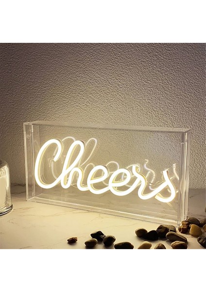 Cheers Neon Işık USB LED Işıklı Masa Işık Kutusu Cheers Neon Işık 3D Duvar Neon Sıcak Işıklı Işık Parti Dekoru Için Neon Işık A (Yurt Dışından) modelleri
