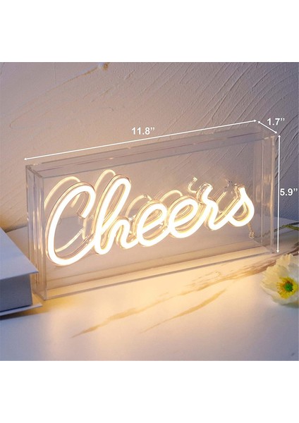 Cheers Neon Işık USB LED Işıklı Masa Işık Kutusu Cheers Neon Işık 3D Duvar Neon Sıcak Işıklı Işık Parti Dekoru Için Neon Işık A (Yurt Dışından) indirimleri