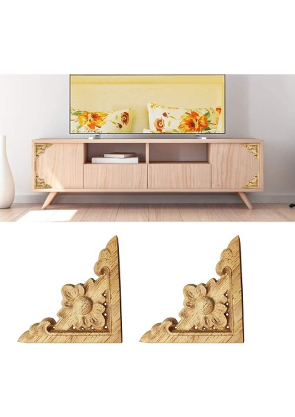 10 Adet Oyma Boyasız Avrupa Ahşap Mobilya Pencere Köşe Ahşap Aplike Onlay Ahşap Figürler Süs (Yurt Dışından) modelleri