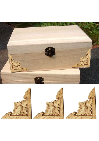 10 Adet Oyma Boyasız Avrupa Ahşap Mobilya Pencere Köşe Ahşap Aplike Onlay Ahşap Figürler Süs (Yurt Dışından) indirimleri