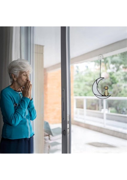 Köpek Kaybı Sempati Hediyesi, Suncatcher Hediyeleri Için Ay'da Vitray Köpek, Evcil Hayvan Kaybı Hediyeleri Için Sarı Köpek Anıt Hediyeleri (Yurt Dışından) indirimleri
