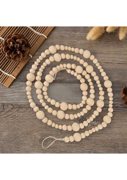 7ft Ahşap Boncuklu Çelenk Çiftlik Evi Ev Dekor Rustik Ülke Doğal Tatil Noel Ağacı Çelenk Boho Süslemeleri (Yurt Dışından) fiyatları