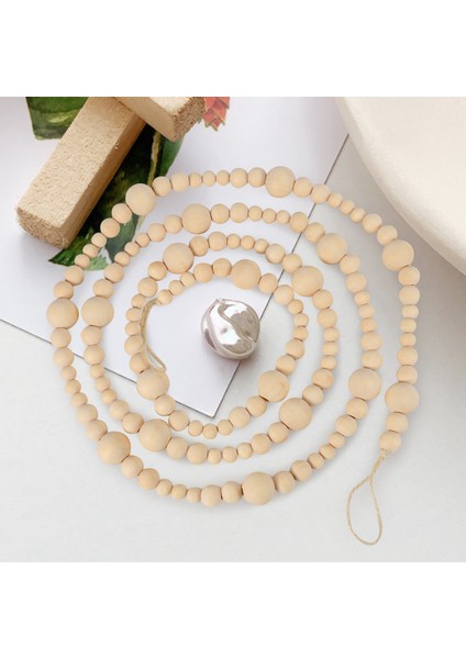 7ft Ahşap Boncuklu Çelenk Çiftlik Evi Ev Dekor Rustik Ülke Doğal Tatil Noel Ağacı Çelenk Boho Süslemeleri (Yurt Dışından) modelleri