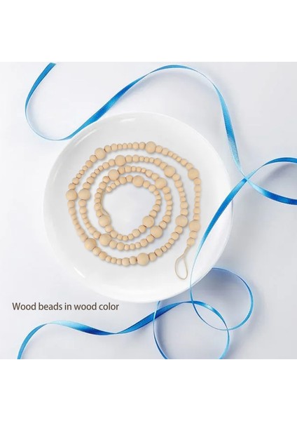 7ft Ahşap Boncuklu Çelenk Çiftlik Evi Ev Dekor Rustik Ülke Doğal Tatil Noel Ağacı Çelenk Boho Süslemeleri (Yurt Dışından) indirimleri