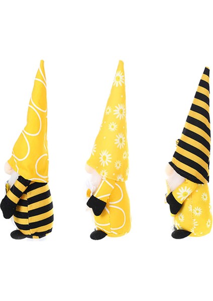 3 Adet Bumble Bee Peluş Gnome Dekorasyon - Bal Arısı Günü El Yapımı Bahar Iskandinav Tomte Nisse Isveç Bebeği (Yurt Dışından) fiyatları
