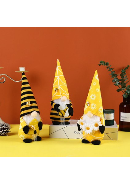 3 Adet Bumble Bee Peluş Gnome Dekorasyon - Bal Arısı Günü El Yapımı Bahar Iskandinav Tomte Nisse Isveç Bebeği (Yurt Dışından) indirimleri