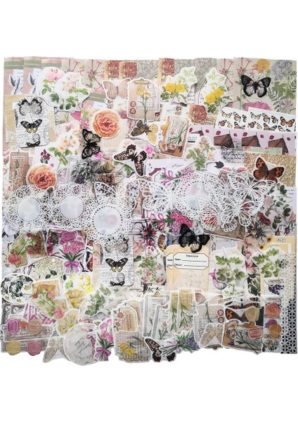 260 Adet Vintage Scrapbook Malzemeleri Estetik Scrapbook Çıkartmaları Günlük Tutma, Hediye Paketleme, Kulübe Dekoru, Kolaj, El Sanatları B (Yurt Dışından)