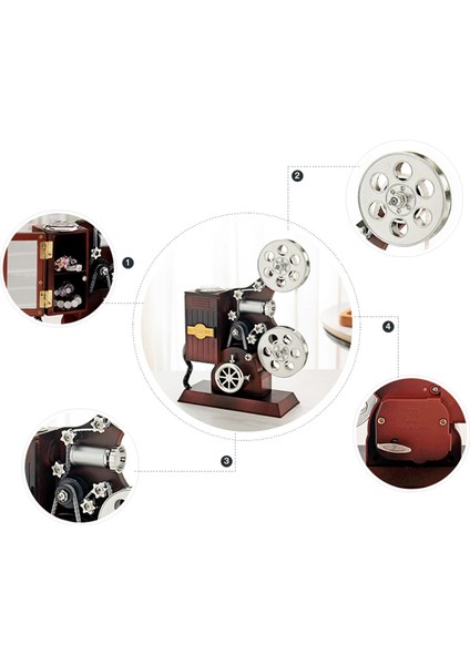 Retro Eski Film Projektörü Müzik Kutusu Modeli Ev Dekorasyonu Oturma Odası Sanat Eşyaları Hediye (Yurt Dışından) indirimleri