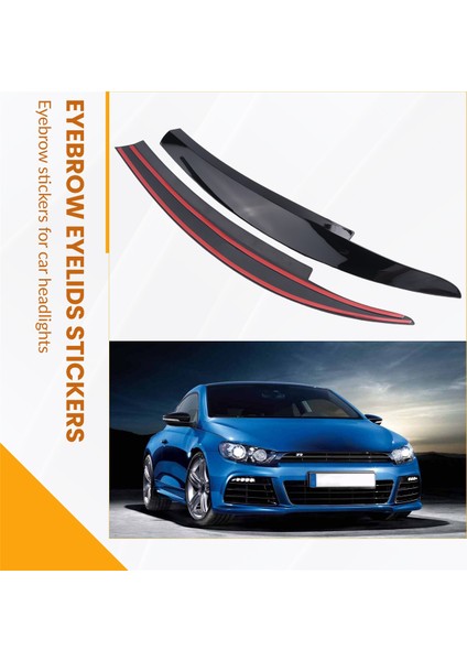 Scirocco Gts 2008-2017 Aksesuarları Için Araba Far Kaş Çıkartması Dekorasyonu Siyah (Yurt Dışından) indirimleri