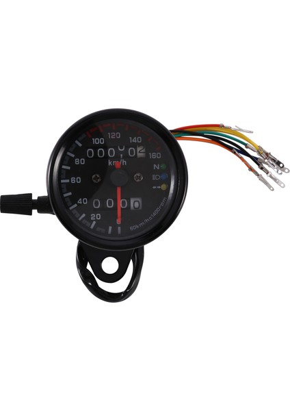 LED Göstergeli 12V Motosiklet 0-160 Km/saat Hız Göstergesi, Evrensel Cafe Racer Ölçer, Tek Gösterge (Siyah) (Yurt Dışından)